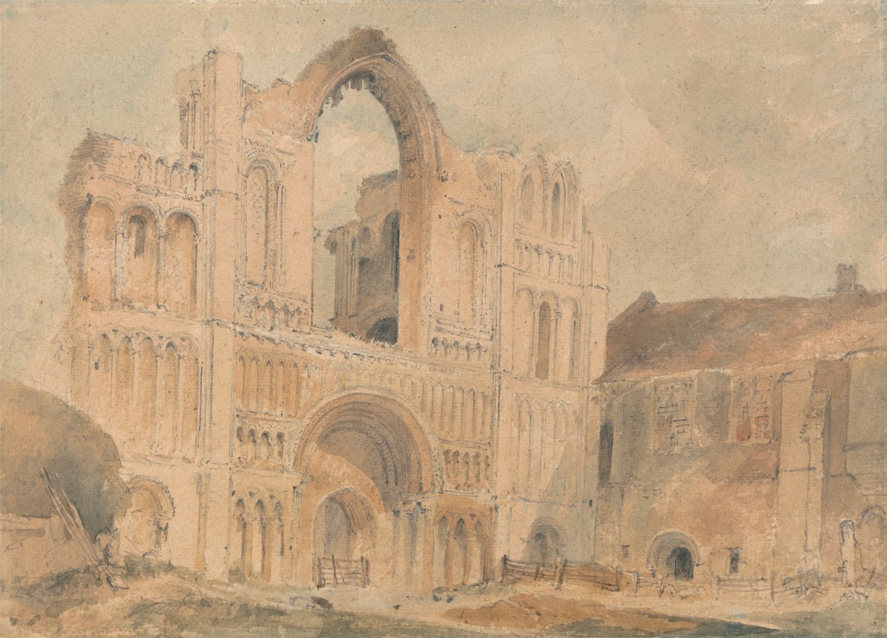 Castle Acre Priory, Norfolk, západní fronta od John Sell Cotman