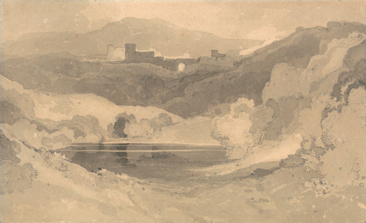 Hrad v krajině od John Sell Cotman
