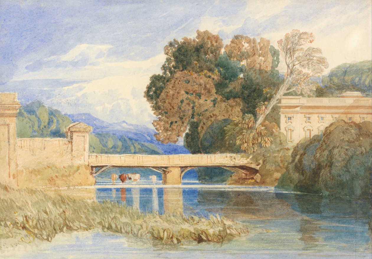 Zámek Navarre, poblíž Evreux, Normandie od John Sell Cotman