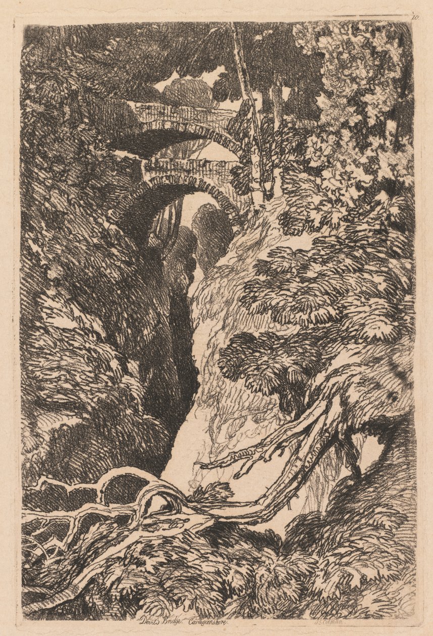 Ďáblův most, Cardiganshire od John Sell Cotman