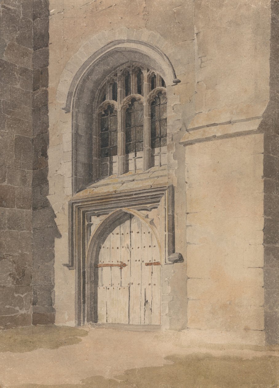 Vchod a okno kostela od John Sell Cotman