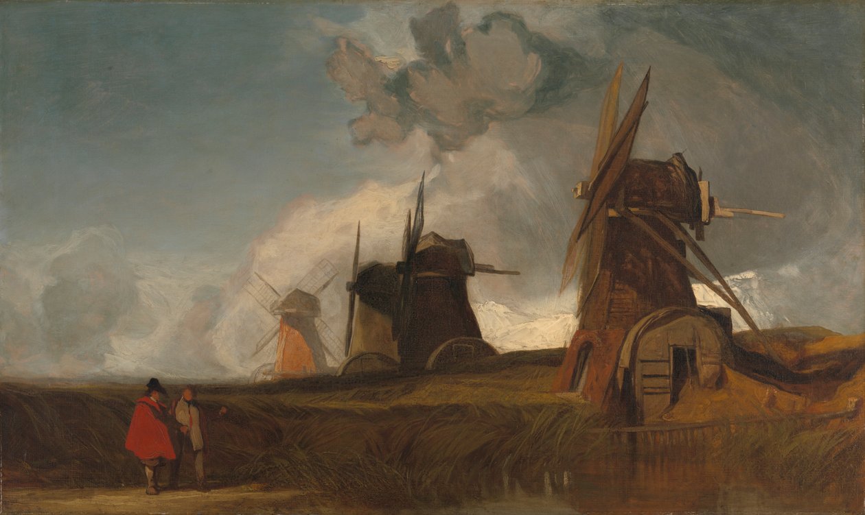 Drenážní mlýny v Fens, Croyland, Lincolnshire od John Sell Cotman