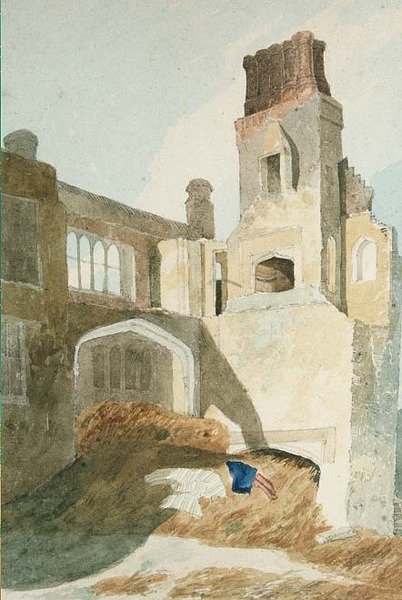East Barsham Hall (tužka a akvarel na papíře) od John Sell Cotman