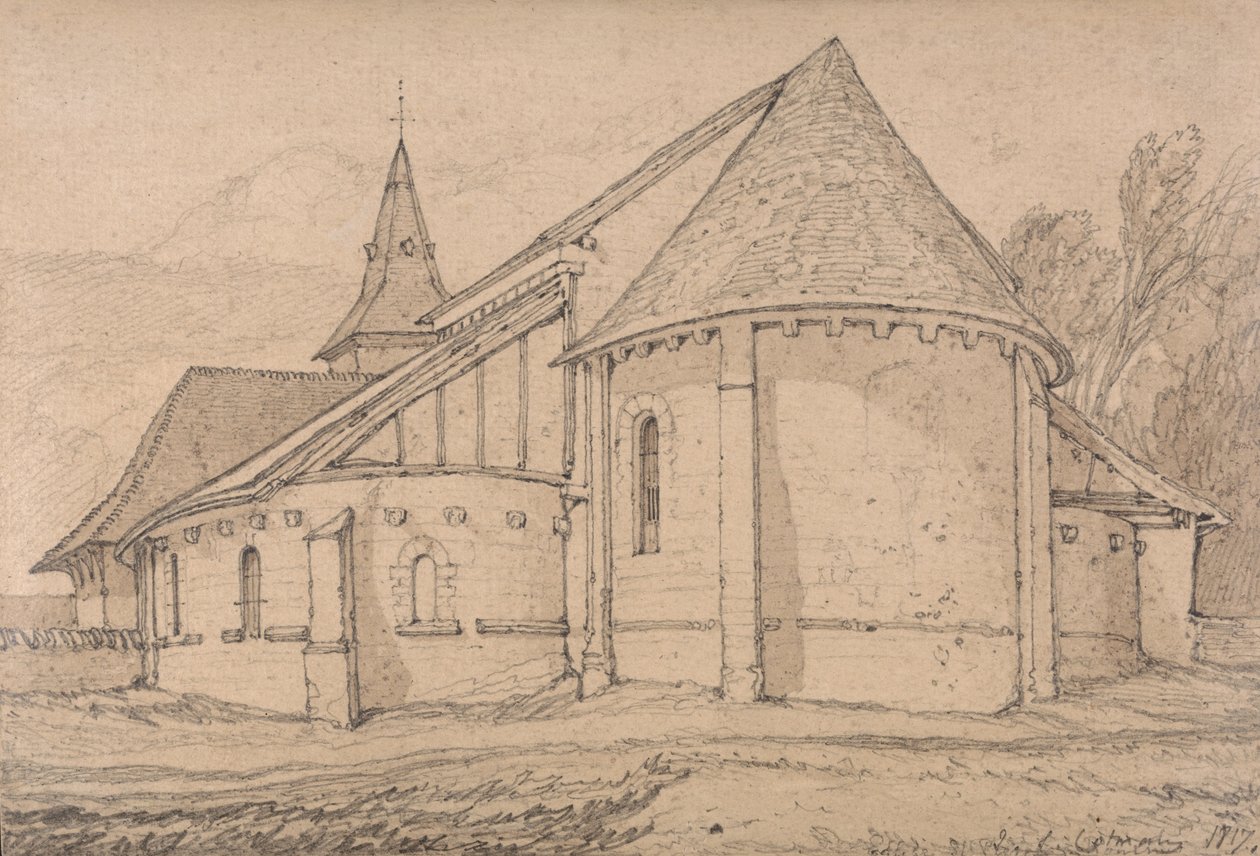 Východní část opatského kostela svatého Pavla v Rouenu, Normandie od John Sell Cotman