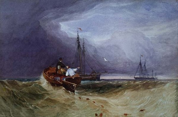 Rybářské lodě u Yarmouthu od John Sell Cotman
