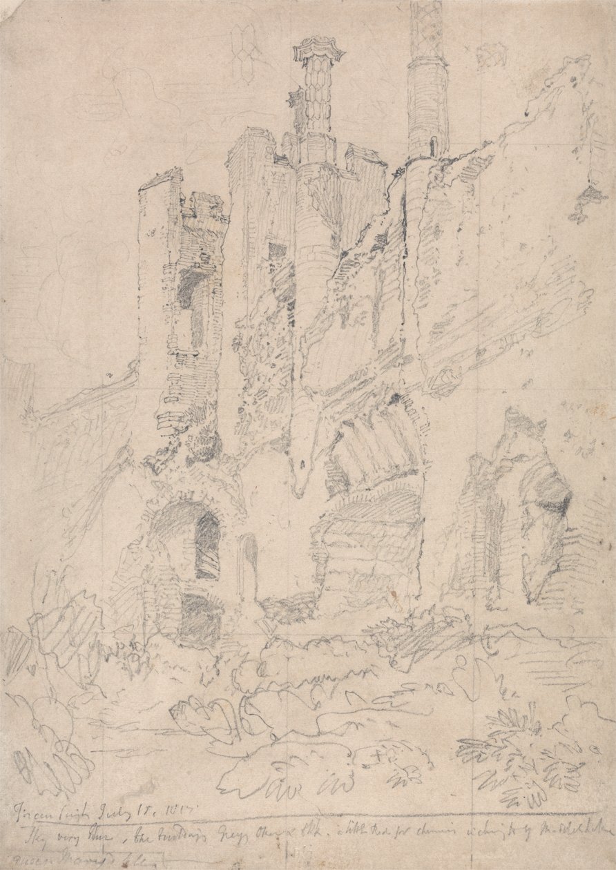 Hrad Framlingham, Suffolk: Část zničeného interiéru od John Sell Cotman