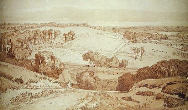 Francouzská krajina (akvarel na papíře) od John Sell Cotman