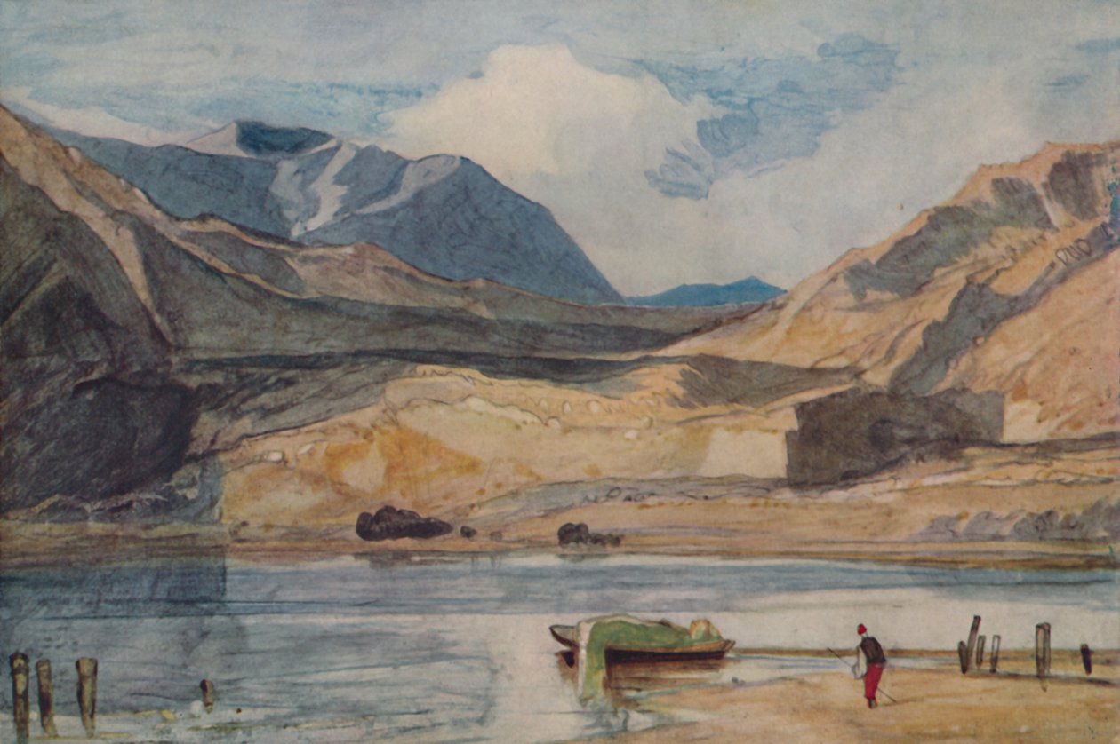 Jezero ve Walesu, 1923 od John Sell Cotman