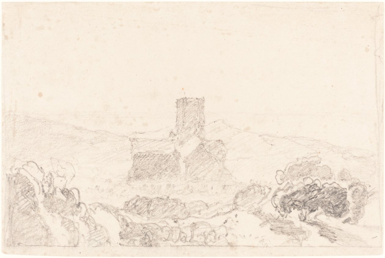 Krajina s kostelem od John Sell Cotman