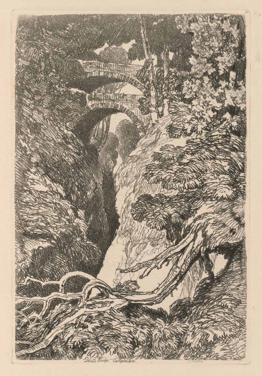Liber Studiorum: Plate 10, The Devils Bridge, Cardinganshire, 1838. od John Sell Cotman