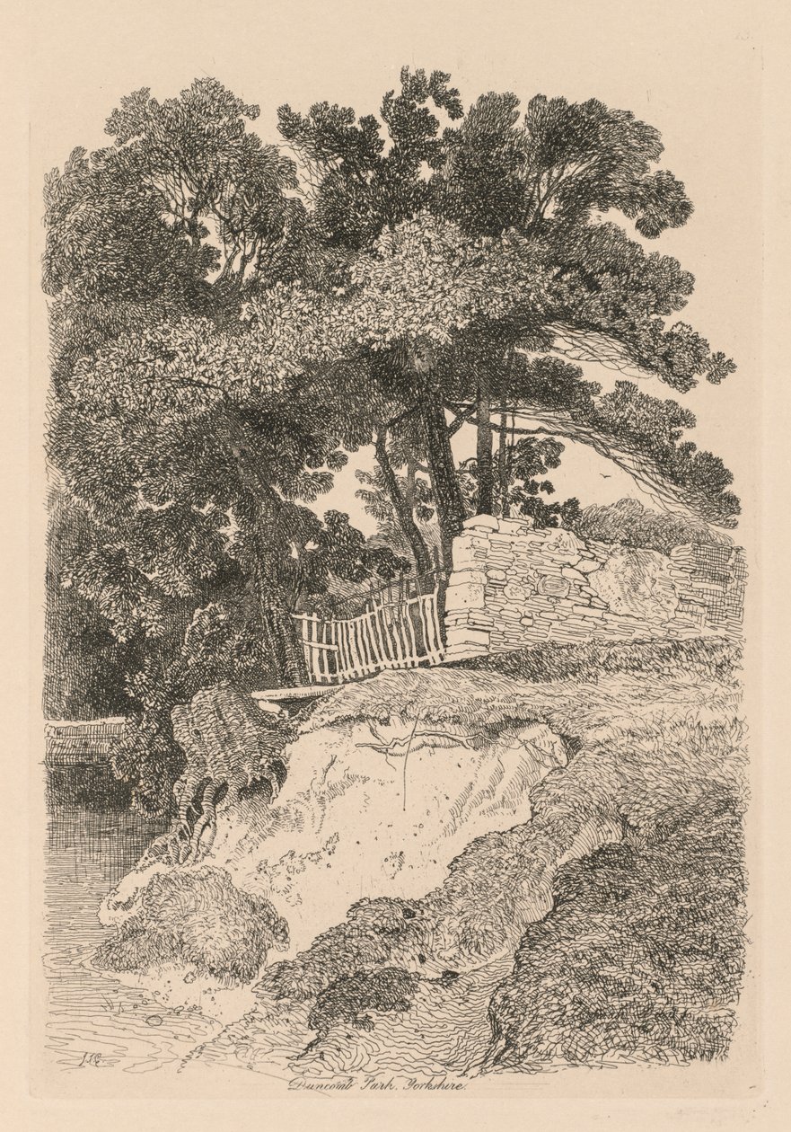 Liber Studiorum: Plate 13, Duncomb Park, Yorkshire: č. 5 od John Sell Cotman