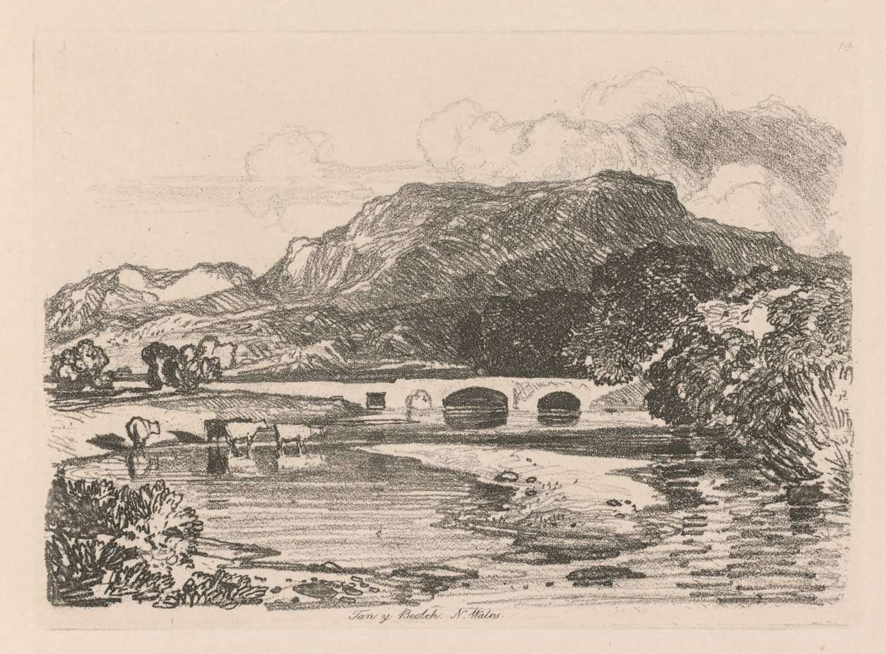 Kniha studií: Plate 14, Tan-y-Bwlch, Merionethshire, Severní Wales od John Sell Cotman
