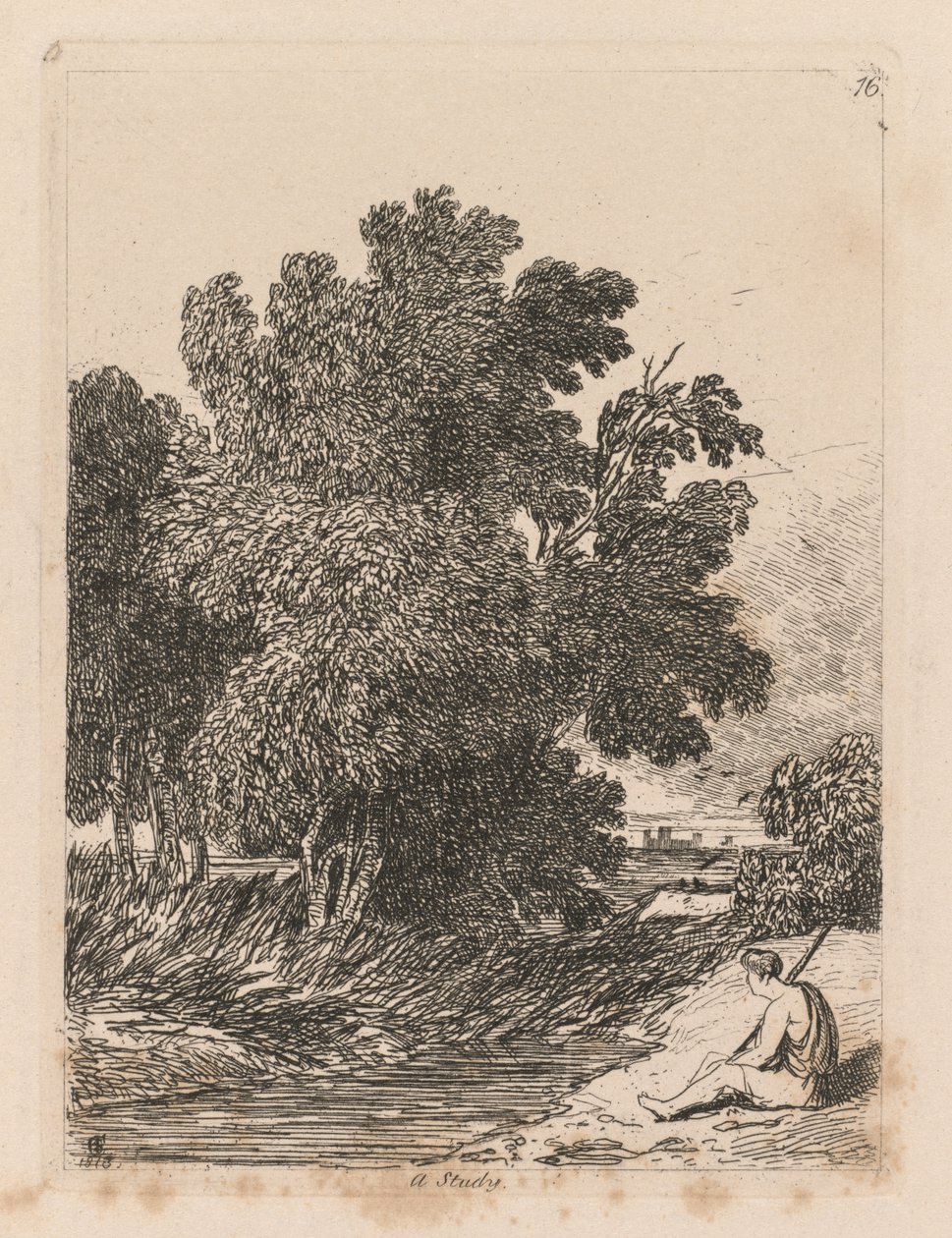 Kniha studií: deska 16, studie, 1838 od John Sell Cotman