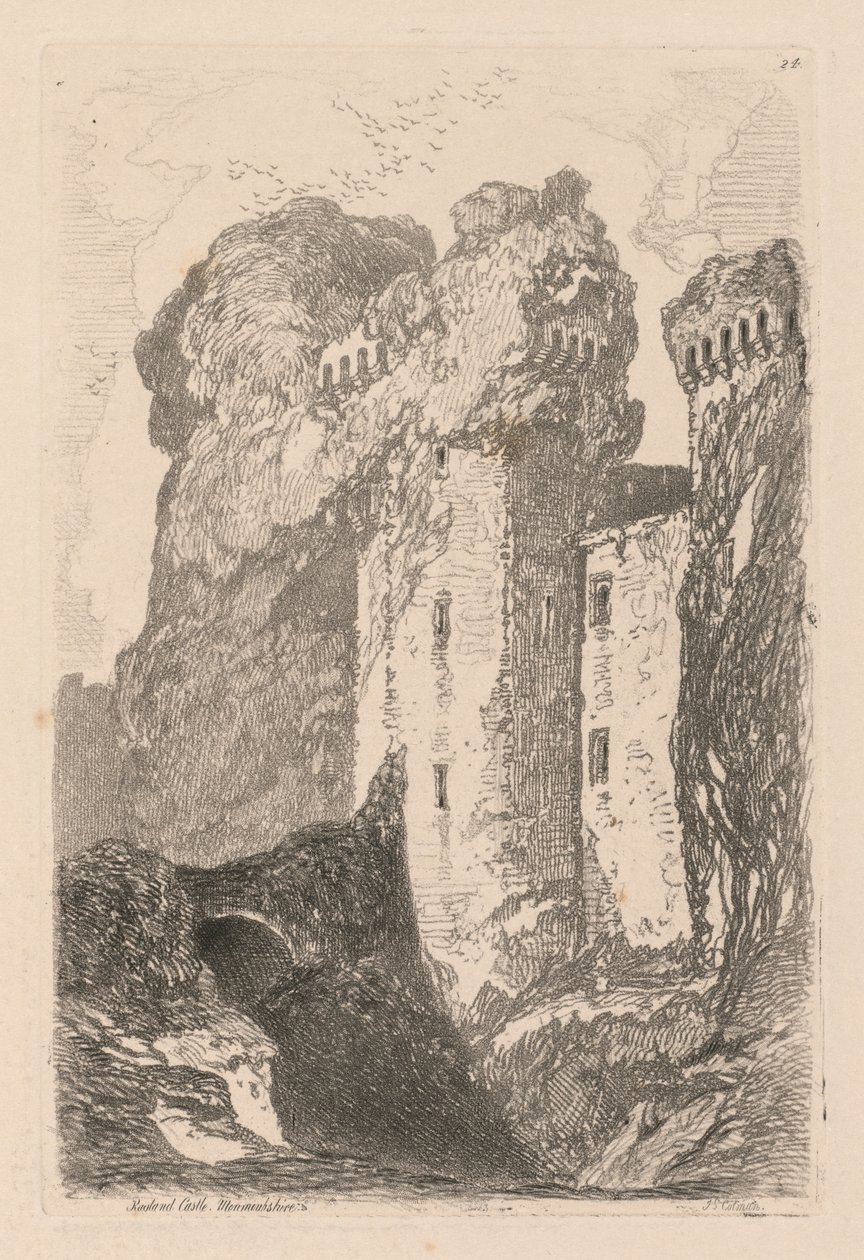 Liber Studiorum: Plate 24, Ragland Castle, Monmouthshire od John Sell Cotman