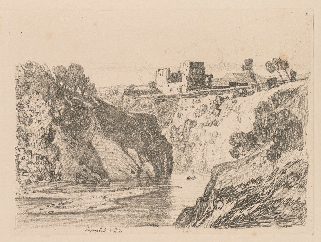 Liber Studiorum: Plate 27, Kilgarren Castle, N. Wales, 1838. od John Sell Cotman
