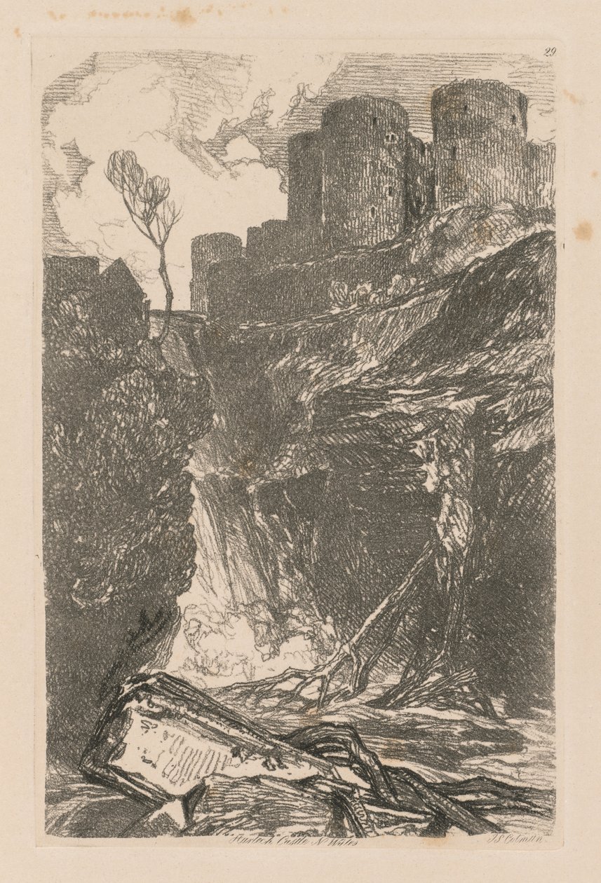 Liber Studiorum: Plate 29, Harlech Castle, N. Wales od John Sell Cotman