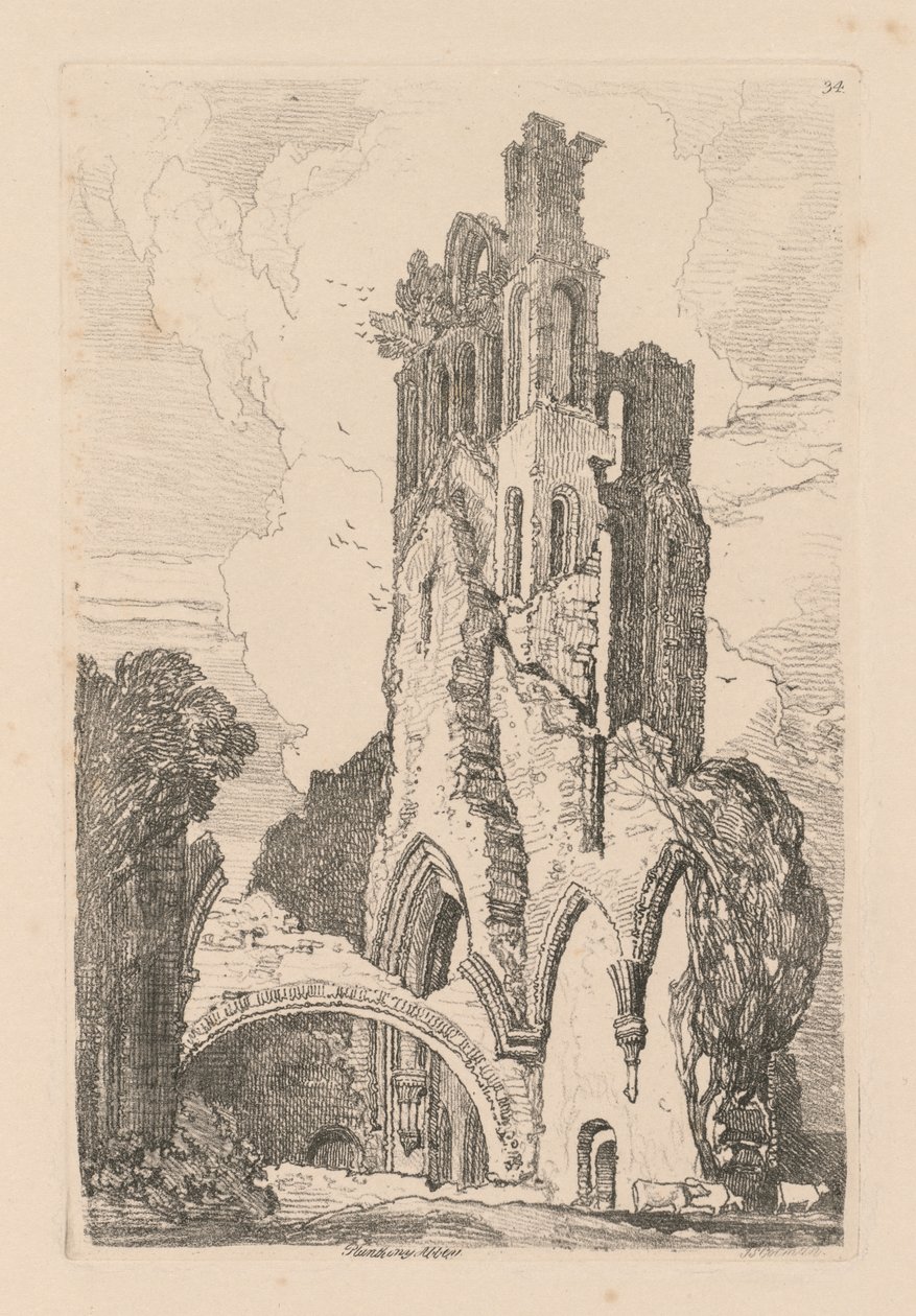 Kniha studií: Plate 34, Llanathony Abbey, Monmouthshire od John Sell Cotman