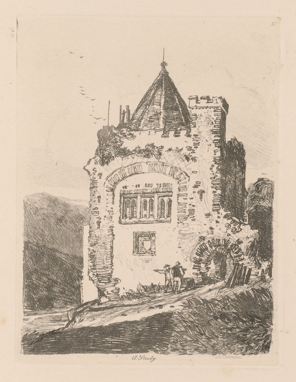 Kniha studií: deska 37, studie, 1838 od John Sell Cotman