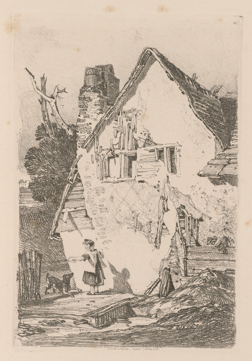 Liber Studiorum: Plate 40, Lakenham, poblíž Norwiche od John Sell Cotman