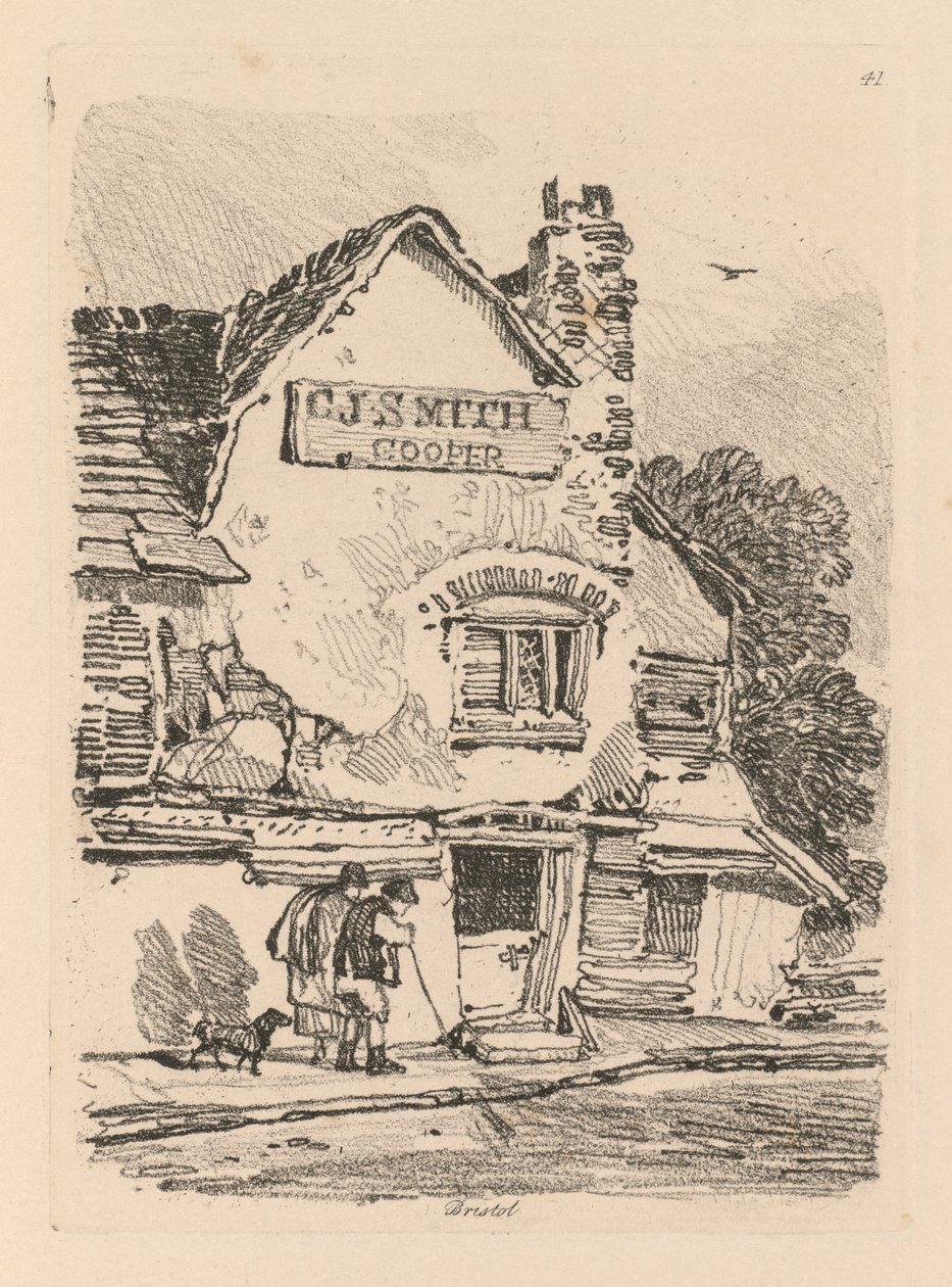 Liber Studiorum: Plate 41, Dům v Bristolu, 1838. od John Sell Cotman