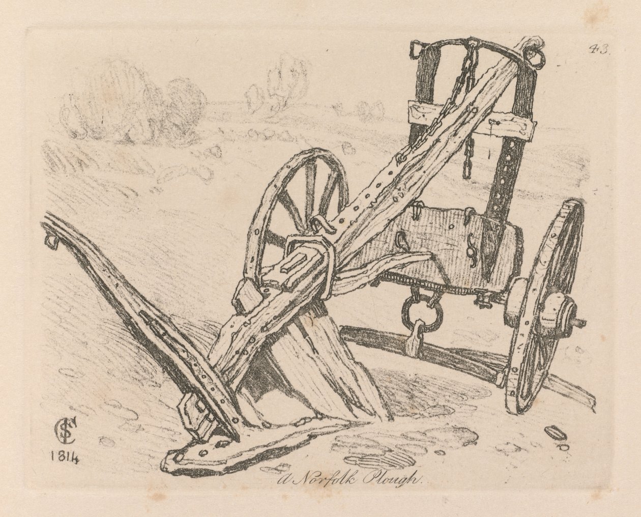 Liber Studiorum: Plate 43, Norfolk Plow, 1814 od John Sell Cotman