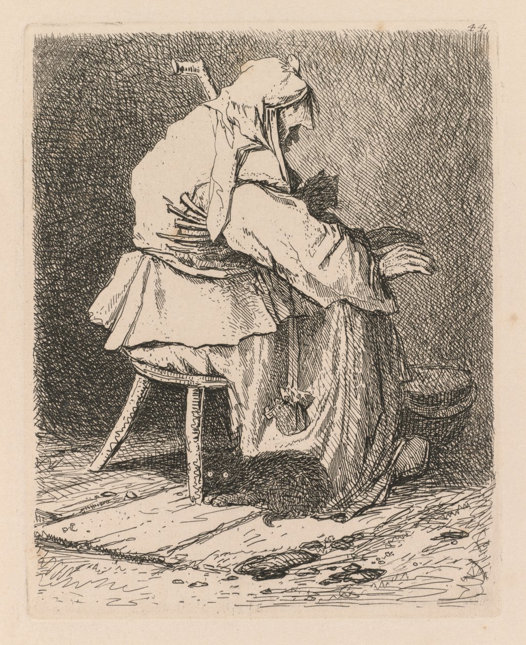 Liber Studiorum: Deska 44, Náčrt podle Rembrandta od John Sell Cotman