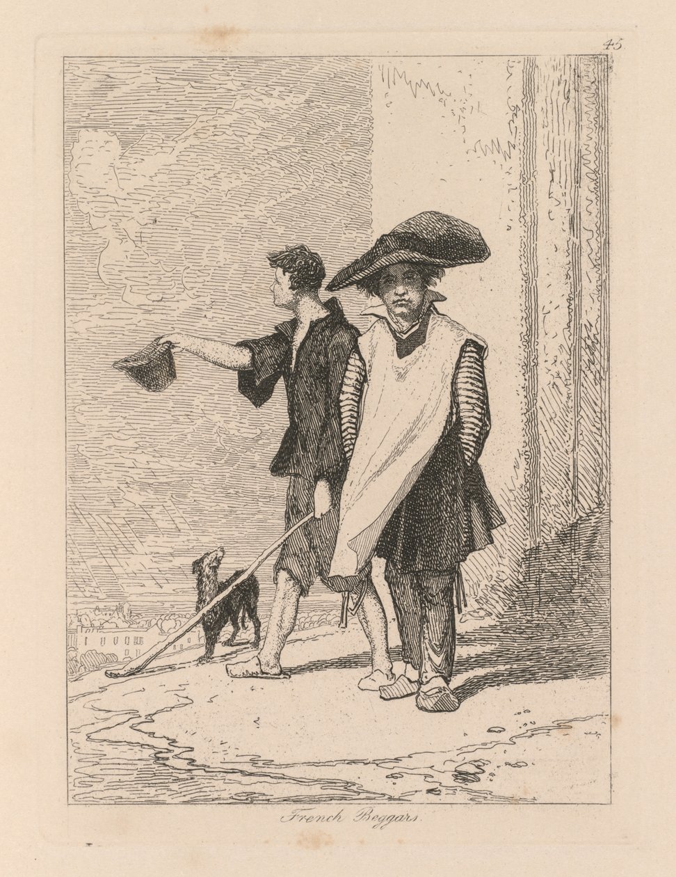 Liber Studiorum: Talíř 45, Francouzští žebráci od John Sell Cotman