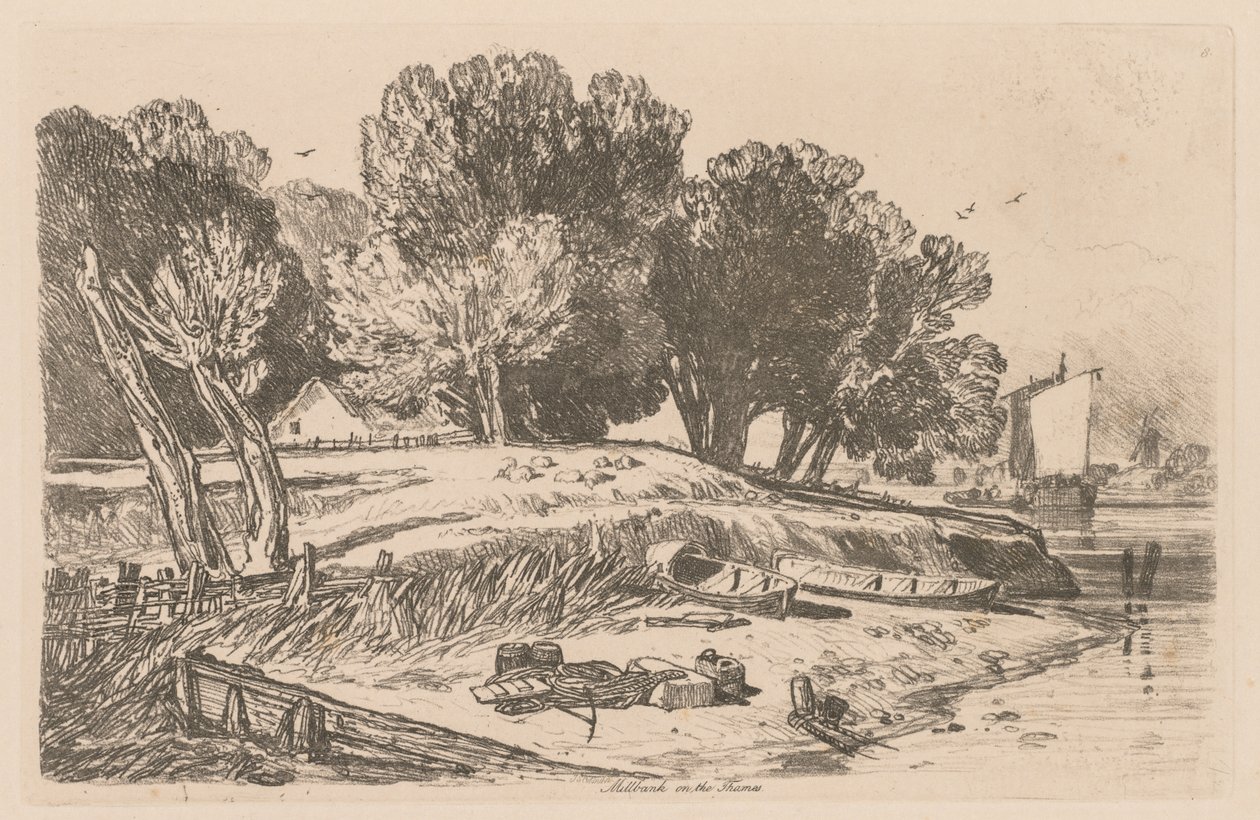 Liber Studiorum: Plate 8, Millbank on the Thames, 1838. od John Sell Cotman