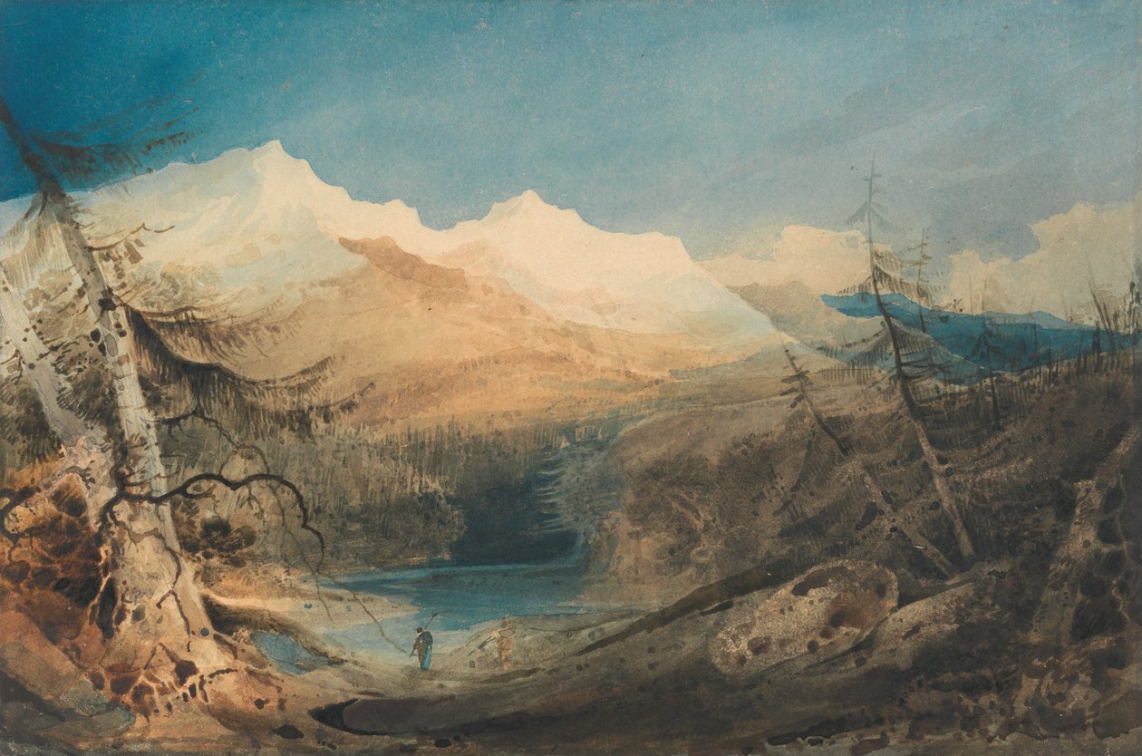 Hornatá krajina, Severní Wales od John Sell Cotman