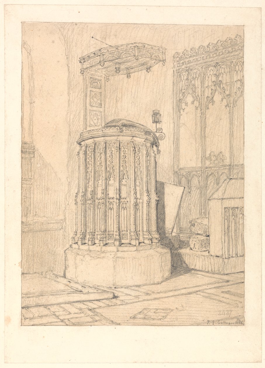 Kazatelna v South Burlingham Church, Norfolk od John Sell Cotman