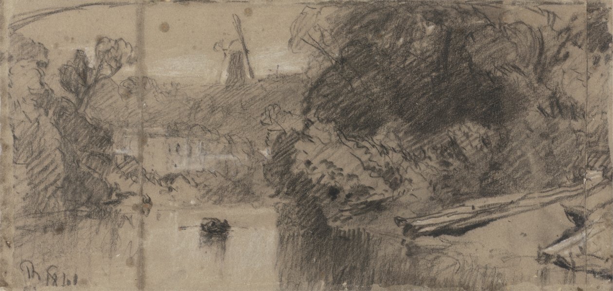 Říční krajina, pravděpodobně poblíž Thorpe, Norfolk od John Sell Cotman