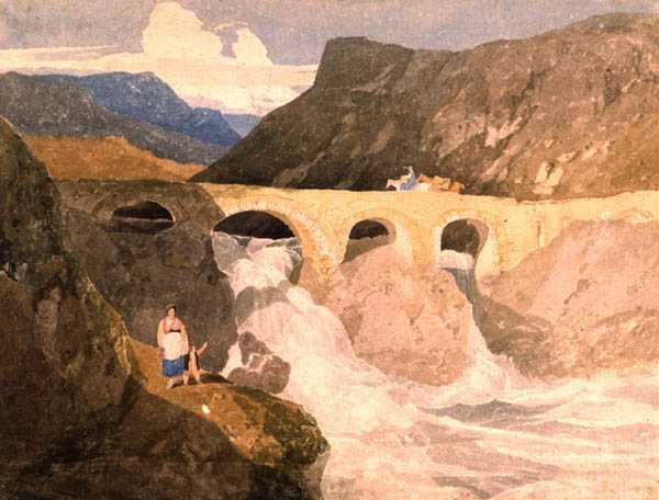 Cesta do Capel Curig, Severní Wales (wc na papíře) od John Sell Cotman