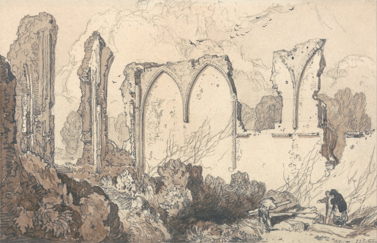 Zřícenina za svobodnou školou, Thetford, Suffolk od John Sell Cotman