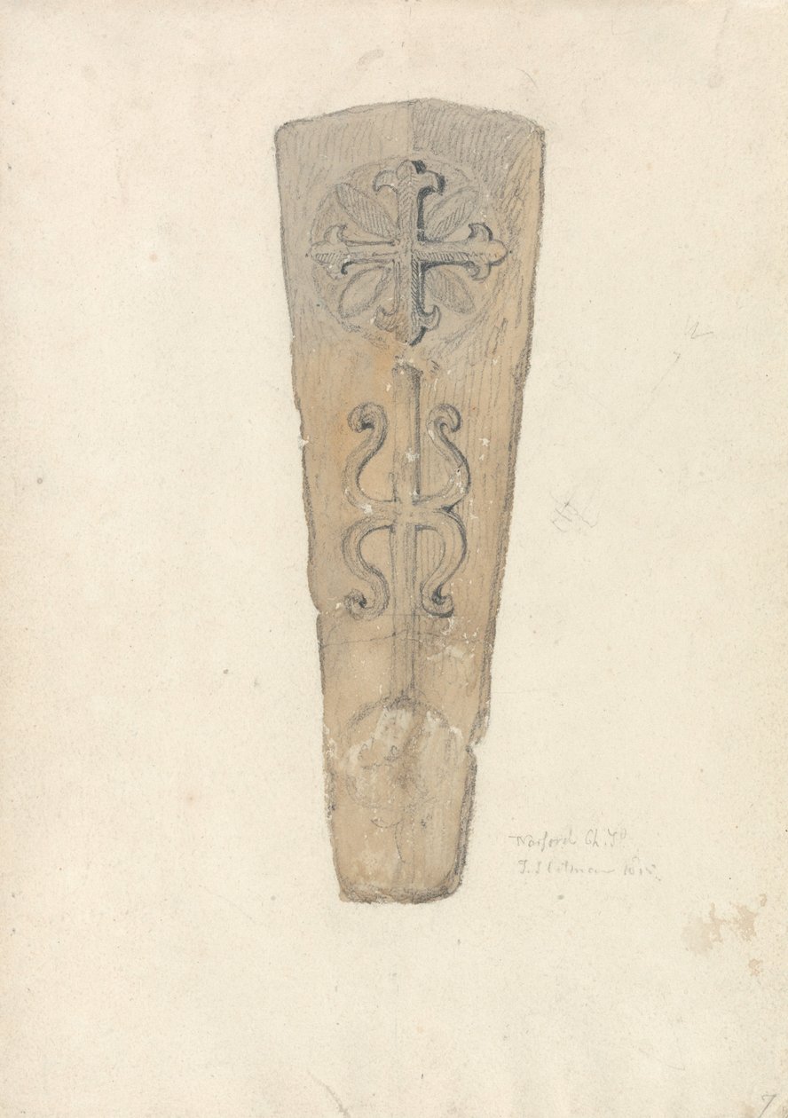Studie víka rakve z () norfolkského kostela od John Sell Cotman