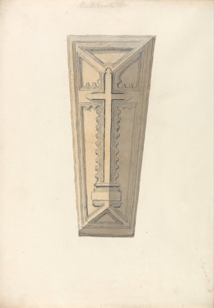 Studie víka rakve z () norfolkského kostela od John Sell Cotman