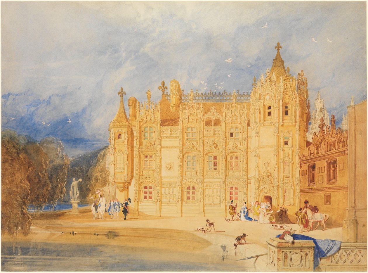 Opatský dům, opatství Saint-Ouen, Rouen od John Sell Cotman