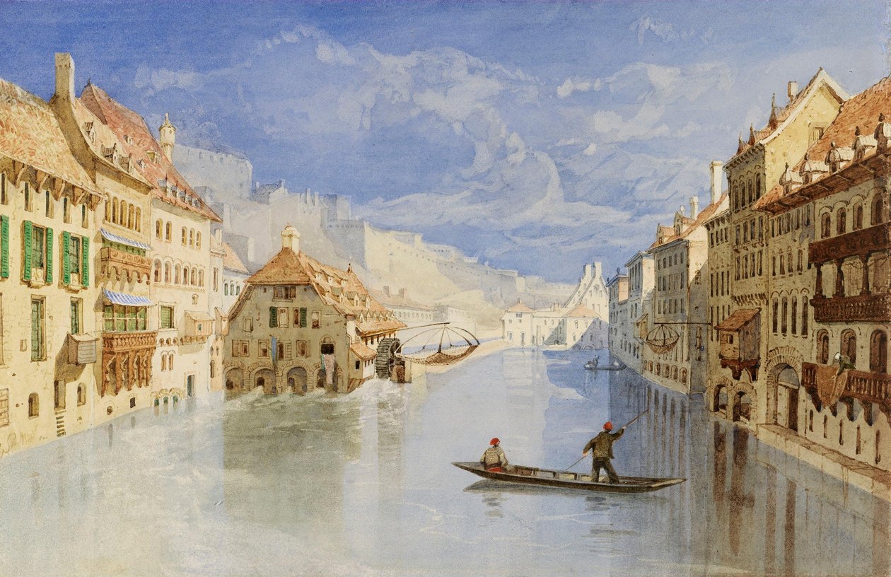 Citadela nad Namurem v Belgii, od řeky Sambry od John Sell Cotman