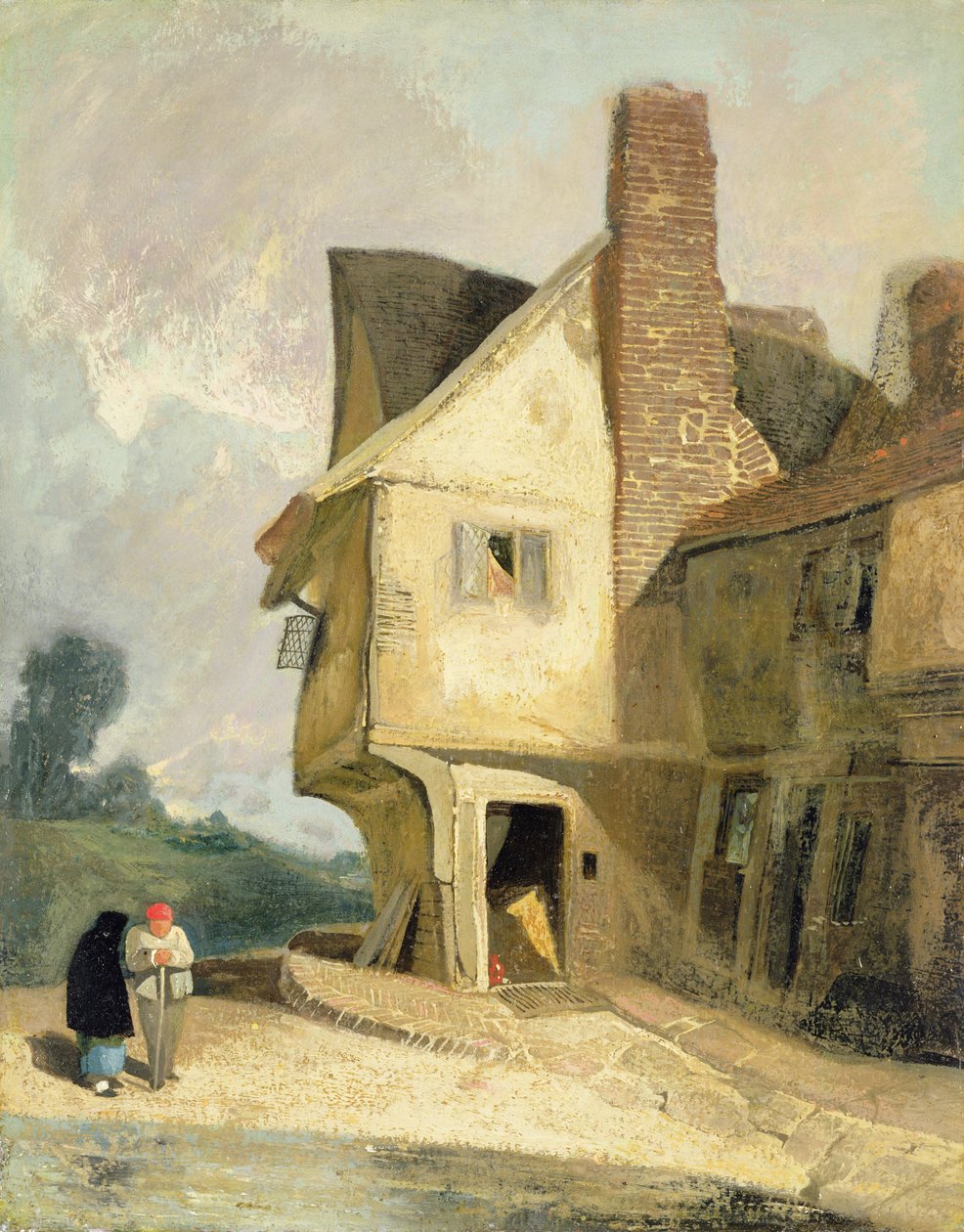 The Old House at St. Albans, n. 1806 (öljy myllylevylle asetettu paneeliin) od John Sell Cotman