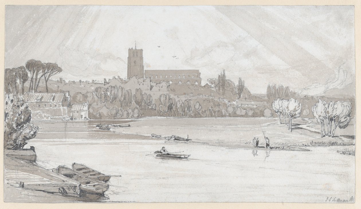 Město Beccles od mostu, Suffolk od John Sell Cotman