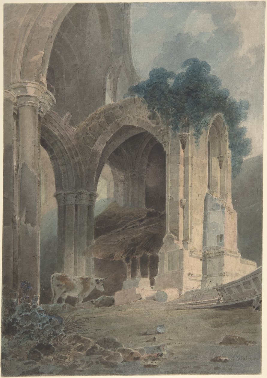 Východní konec opatství Rievaulx v Yorkshiru od John Sell Cotman