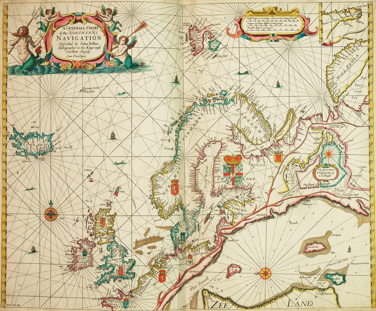 Generální mapa severní plavby od John Seller