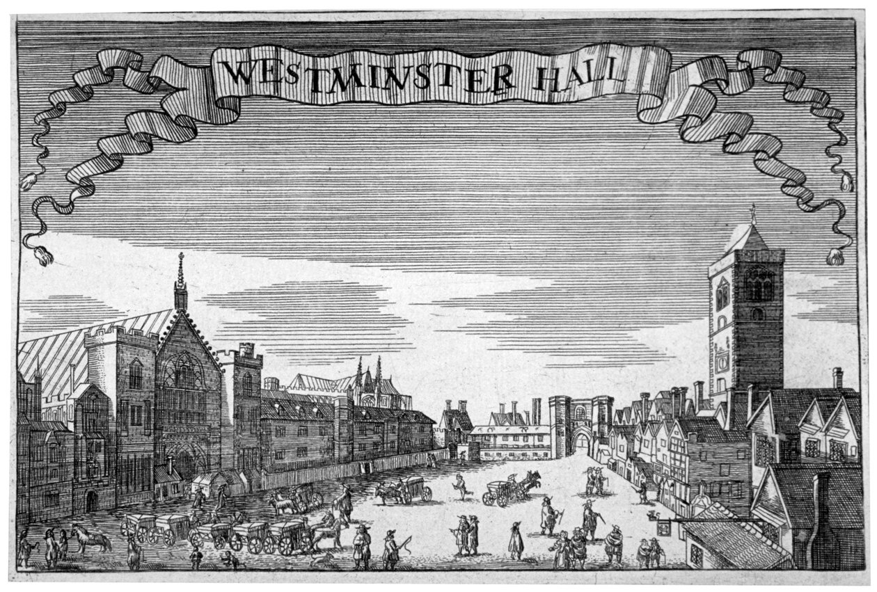 Pohled na Westminster Hall a New Palace Yard, Londýn, c1648. od John Seller