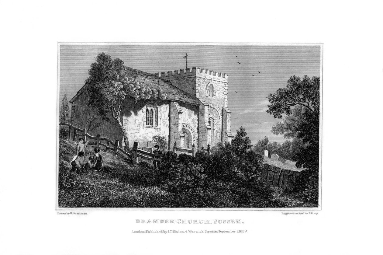 Bramber Church, West Sussex, 1829. od John Shury