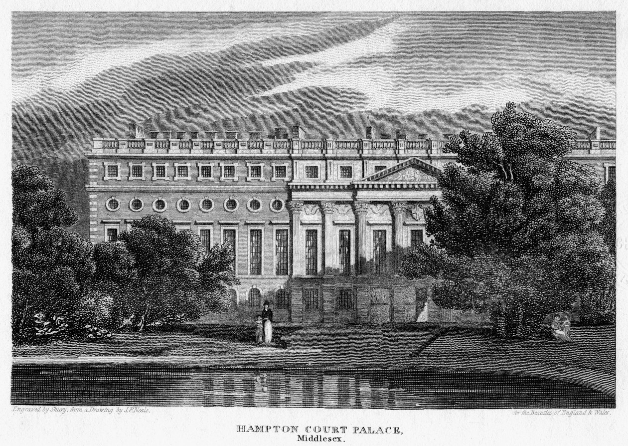 Palác Hampton Court, Londýn, 1814. od John Shury