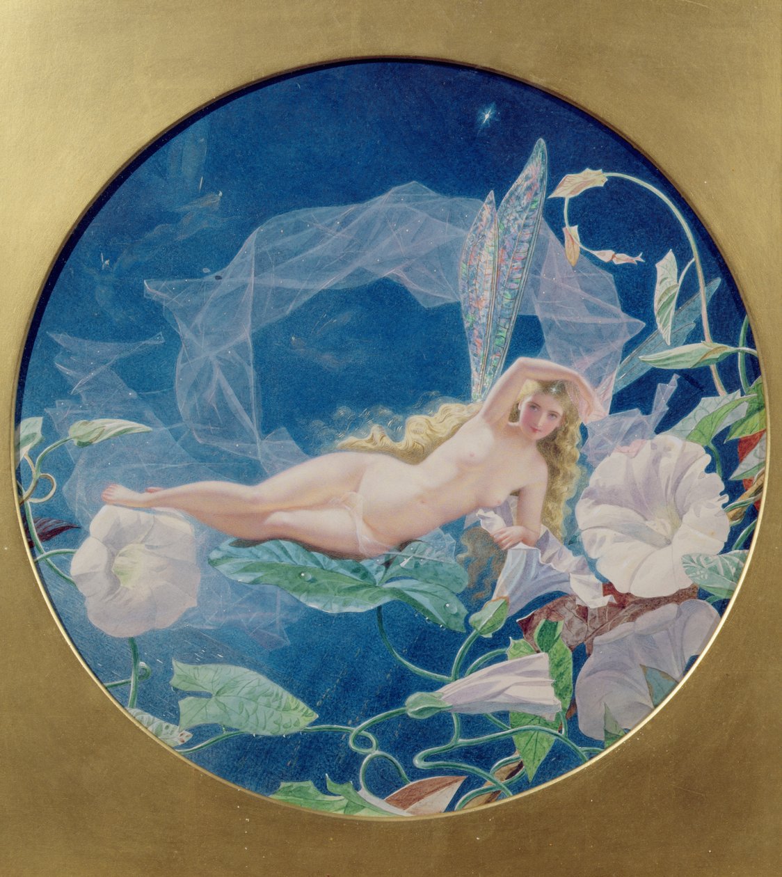 The Morning Glory Fairy (Wc & bodycolor na papíře) od John Simmons