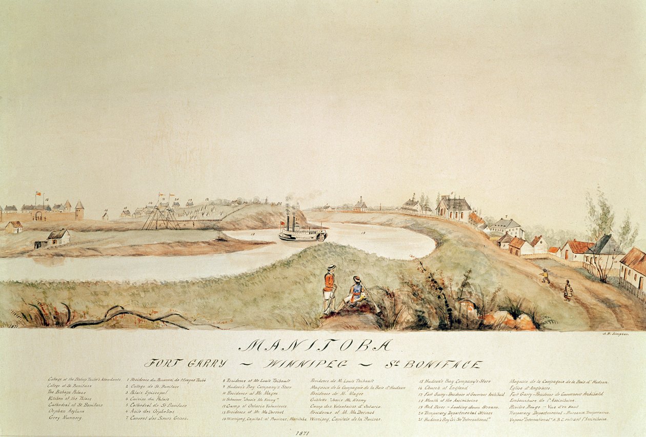 Manitoba, ukazující obchodní stanici Hudson Bay Company, 1871 od John Simpson