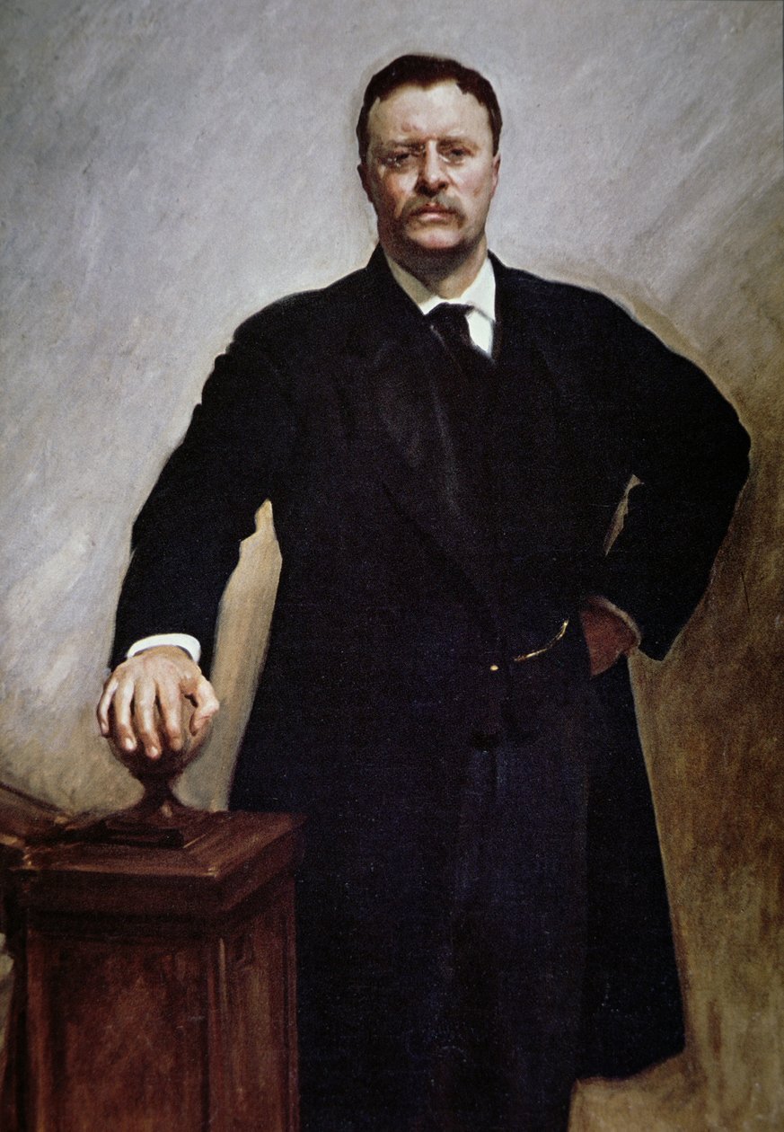 Theodore Roosevelt (barevné lito) od John Singer (after) Sargent