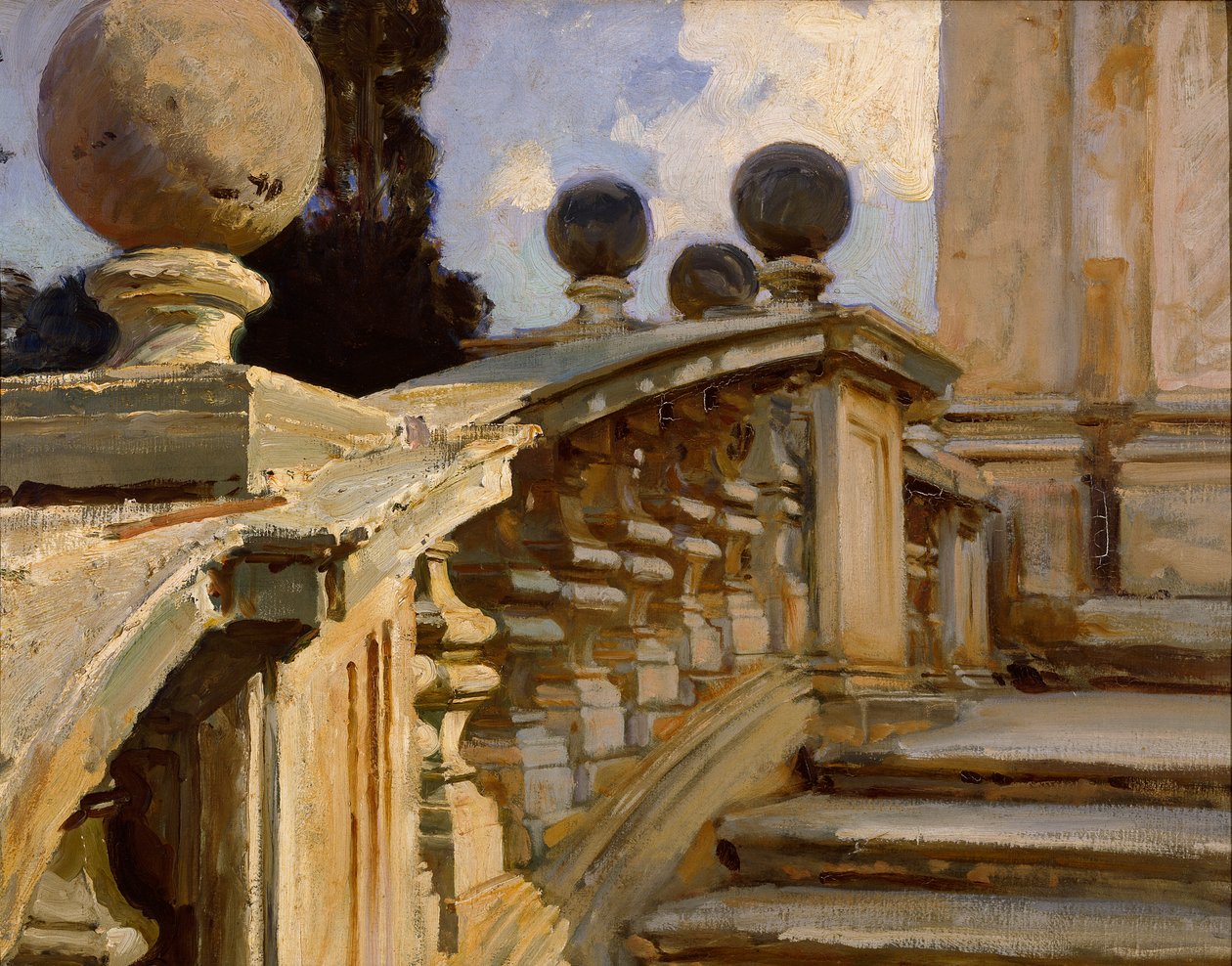 Balustráda, c1880-1920 od John Singer Sargent