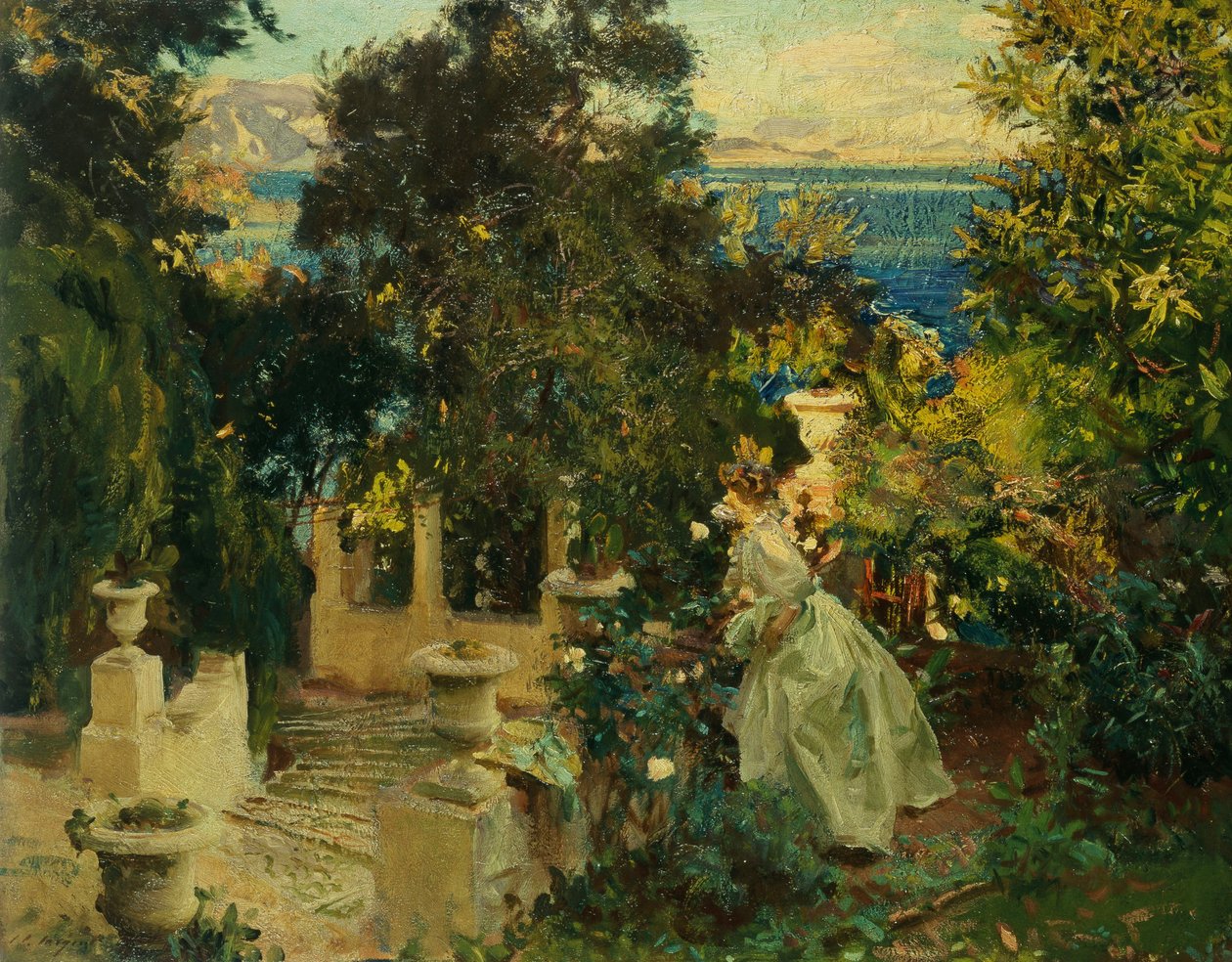 Zahrada na Korfu, 1909 od John Singer Sargent