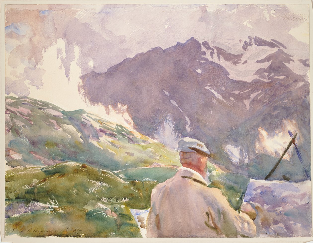 Umělec v Simplonu, asi 1909-11 (akvarel, grafit na papíře) od John Singer Sargent